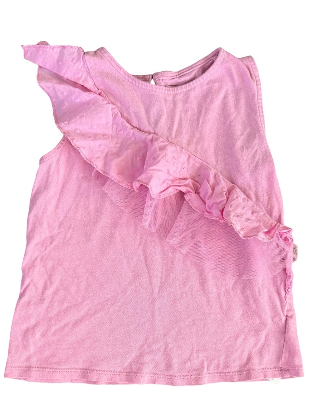 GAP Pink Diagonal Ruffle Tank Top